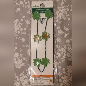 Shamrocks Green Gold Light-Up Necklace Clovers St Patricks Paddy Day Irish